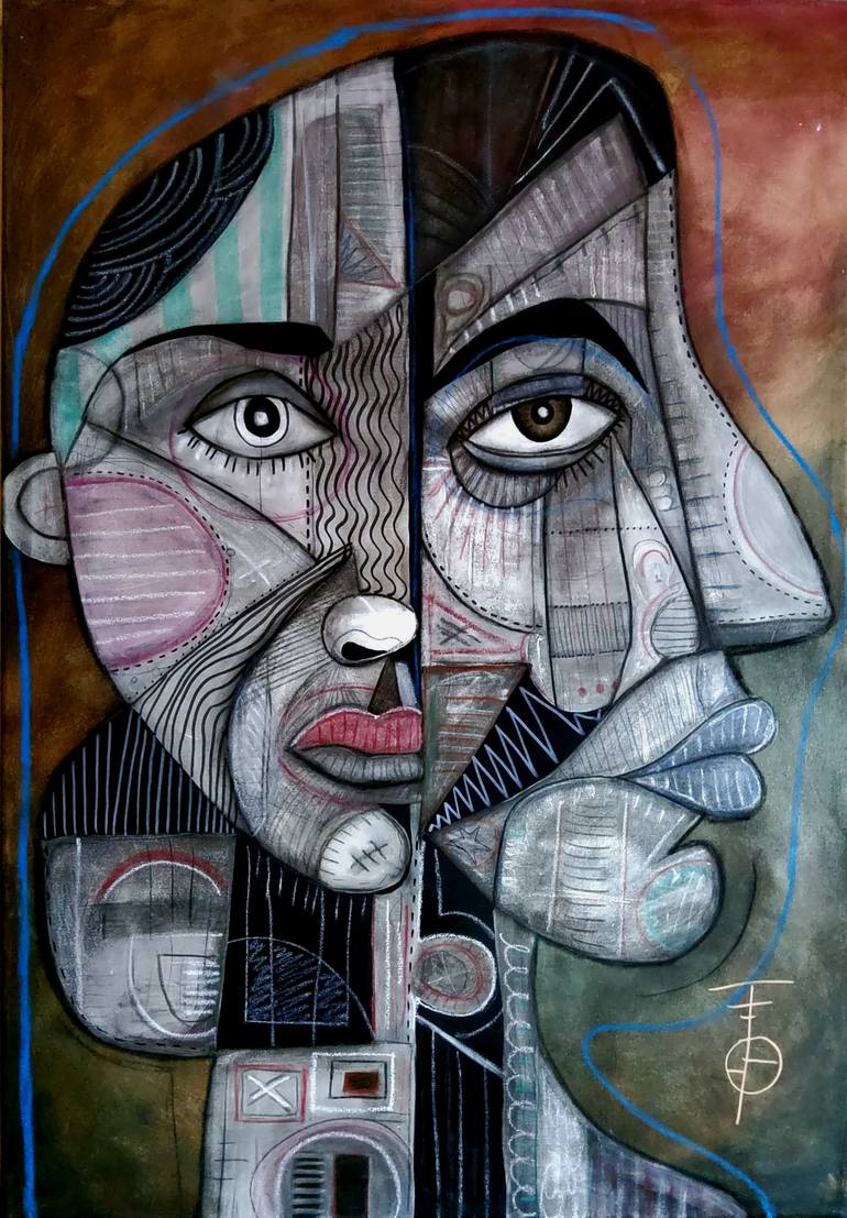 Original Figurative Abstract Painting by Tebo Solis