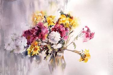 Print of Floral Paintings by Alla Prisacar