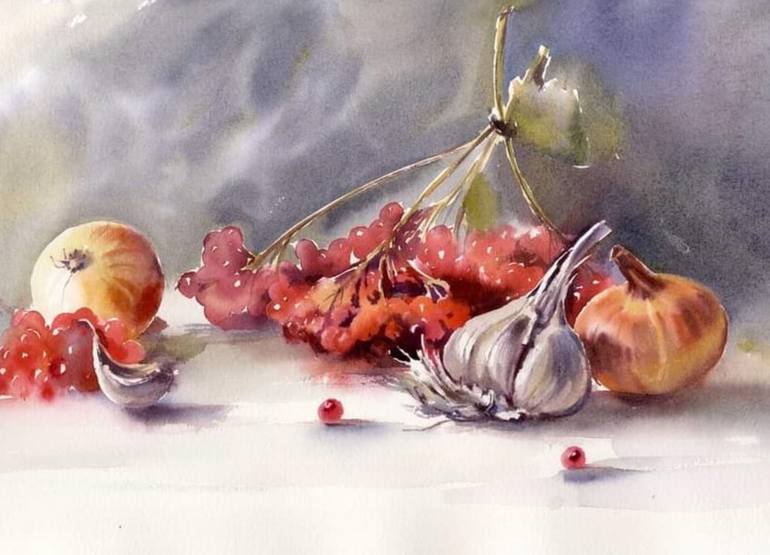 Original Classicism Still Life Painting by Alla Prisacar 