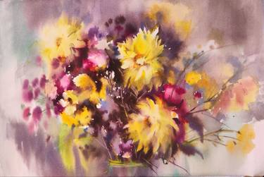 Print of Expressionism Floral Paintings by Alla Prisacar