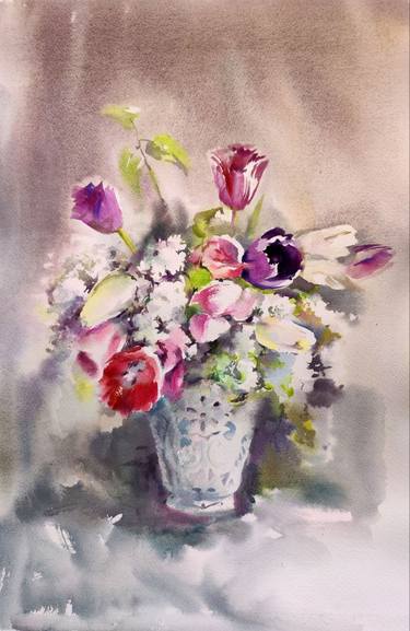 Print of Floral Paintings by Alla Prisacar