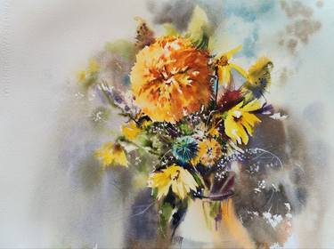 Original Impressionism Floral Paintings by Alla Prisacar