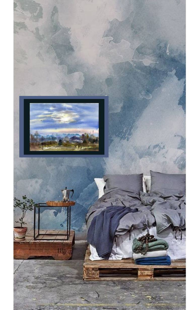 Original Classicism Landscape Painting by Alla Prisacar 