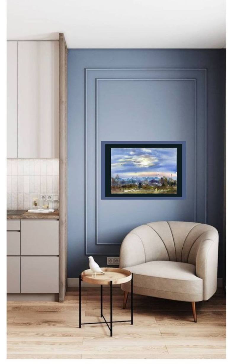 Original Classicism Landscape Painting by Alla Prisacar 