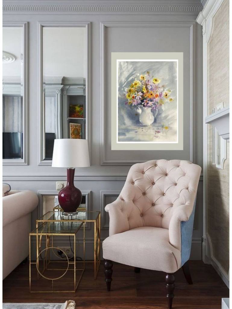 Original Contemporary Floral Painting by Alla Prisacar 