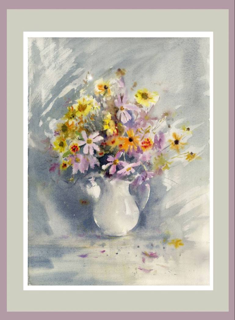 Original Contemporary Floral Painting by Alla Prisacar 