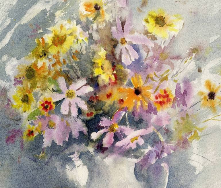 Original Contemporary Floral Painting by Alla Prisacar 