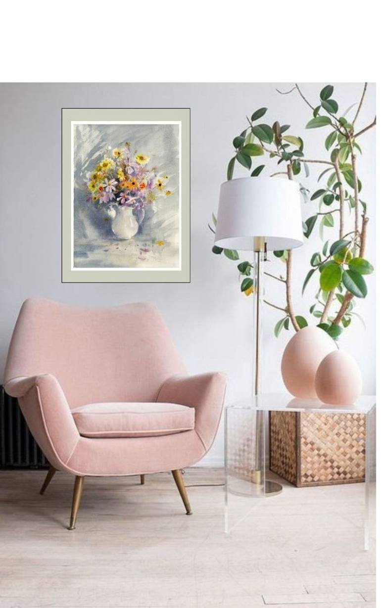 Original Contemporary Floral Painting by Alla Prisacar 