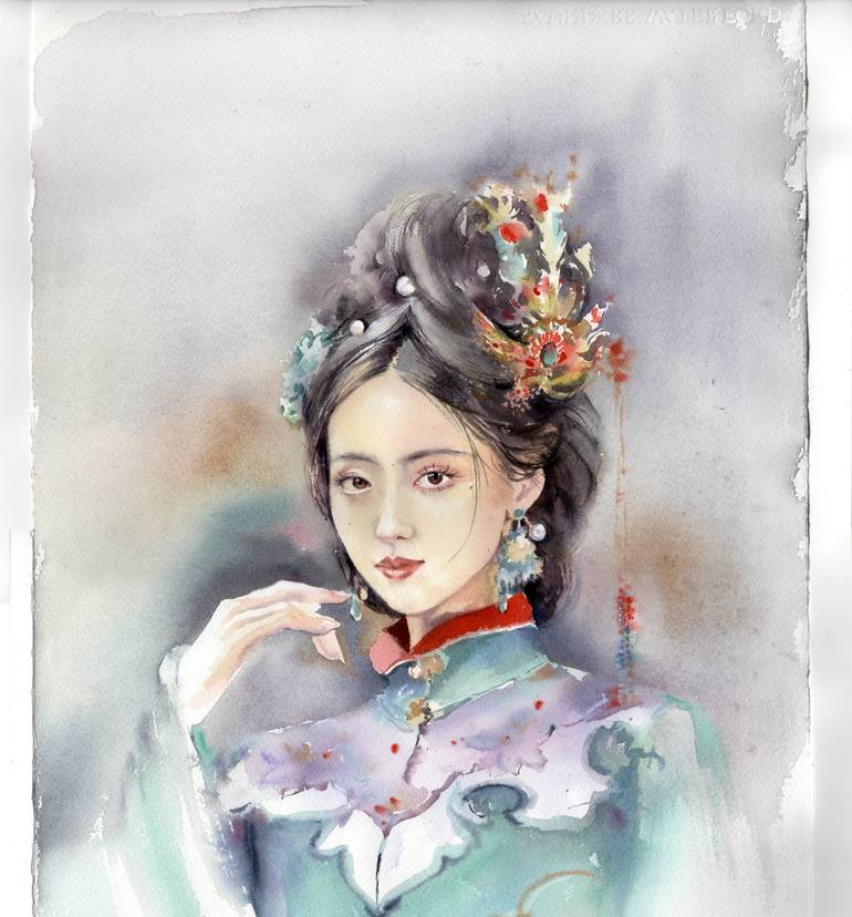 Original Classicism People Painting by Alla Prisacar 