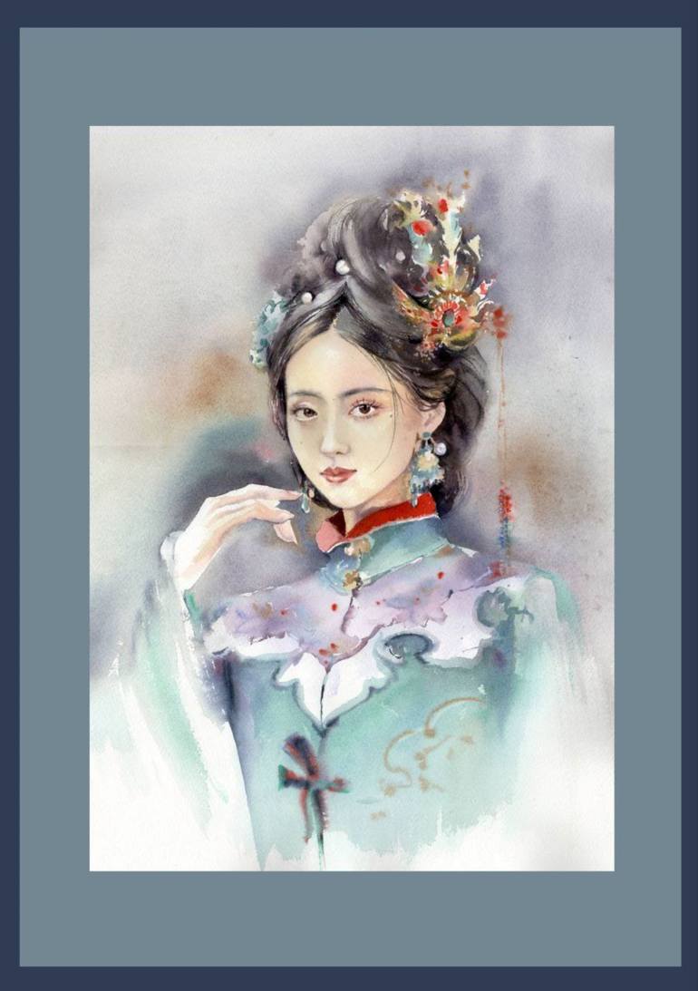 Original Classicism People Painting by Alla Prisacar 