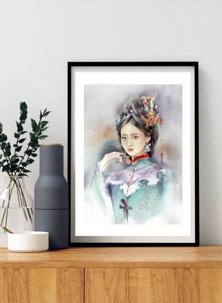 Original Classicism People Painting by Alla Prisacar 