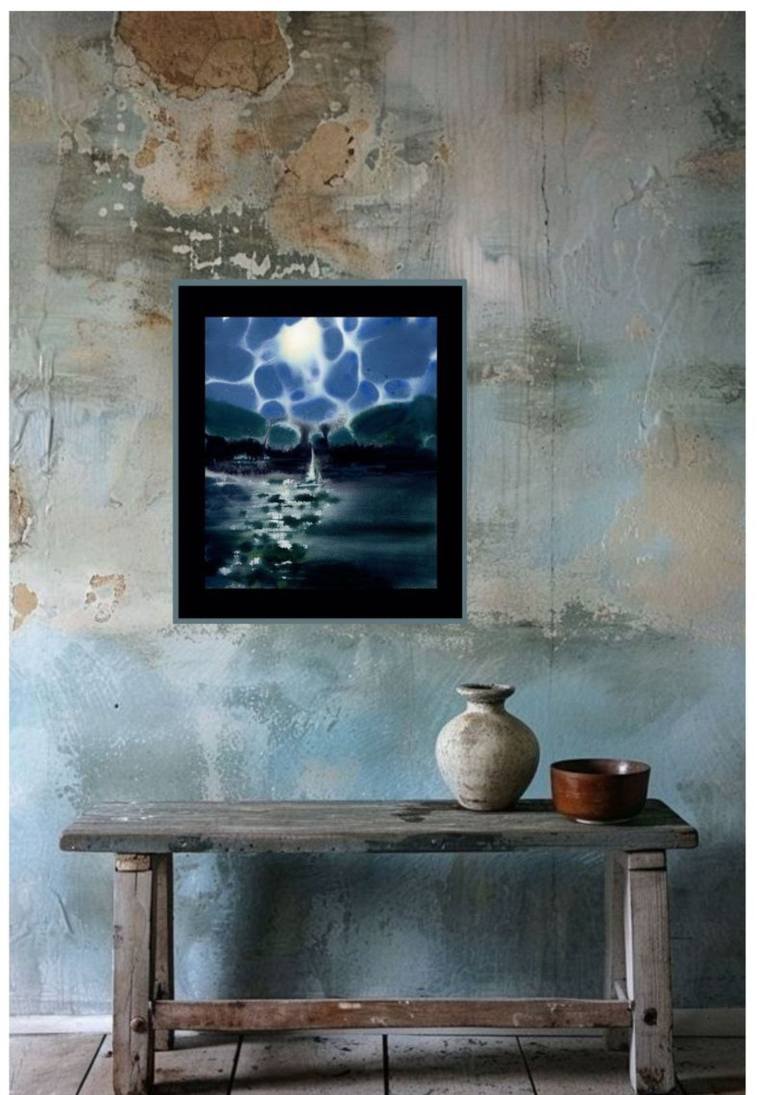 Original Impressionism Boat Painting by Alla Prisacar 