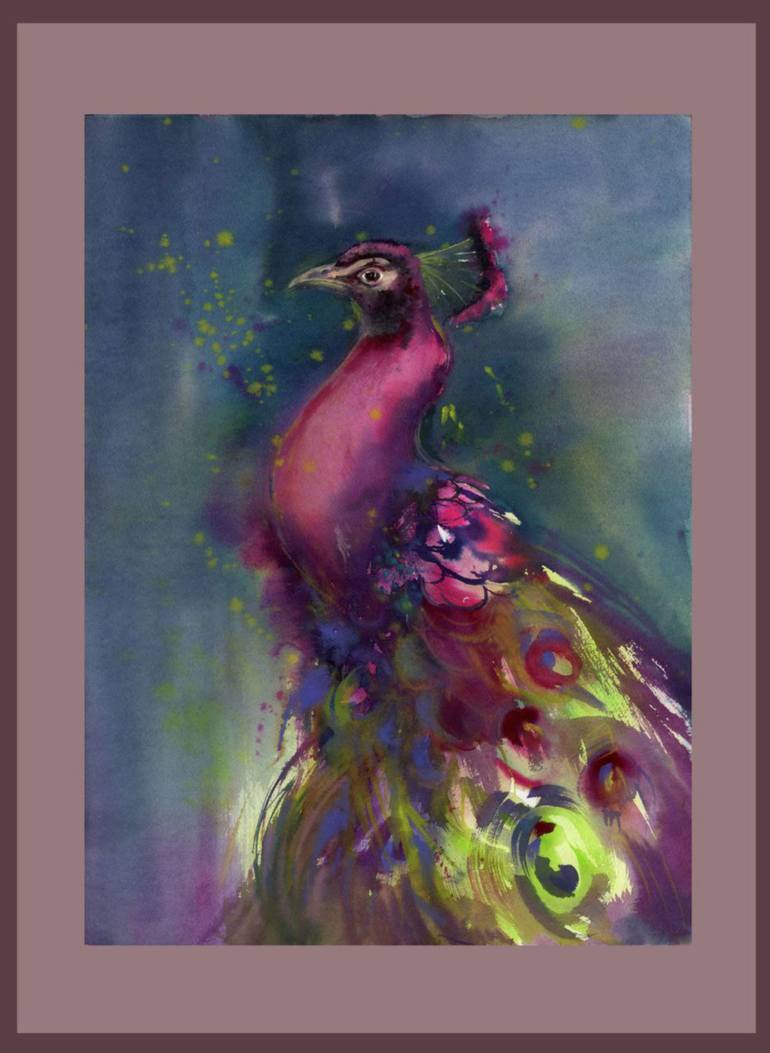 Original Art Deco Garden Painting by Alla Prisacar 