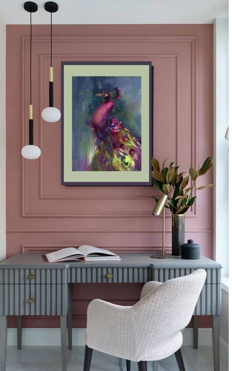 Original Art Deco Garden Painting by Alla Prisacar 