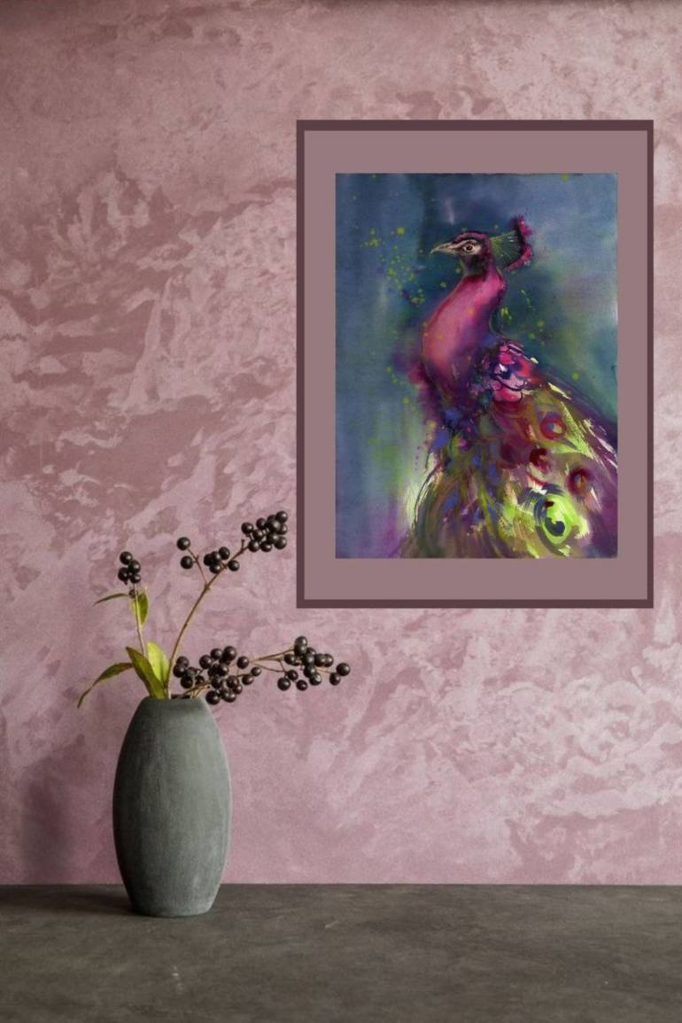 Original Art Deco Garden Painting by Alla Prisacar 