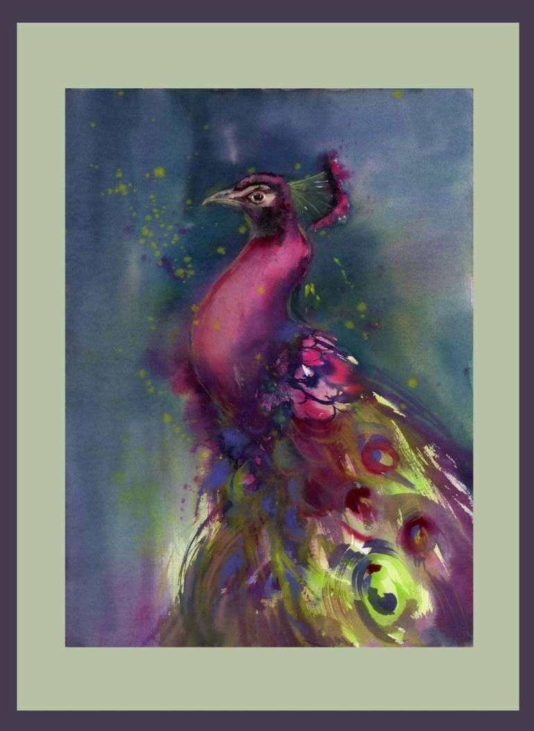 Original Art Deco Garden Painting by Alla Prisacar 