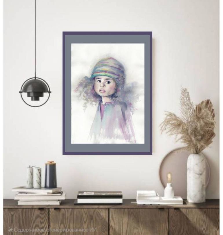 Original Impressionism Children Painting by Alla Prisacar 