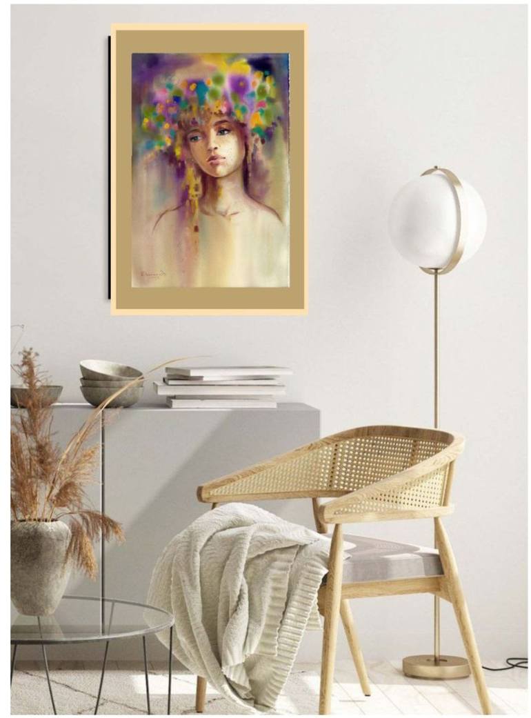 Original Art Deco Women Painting by Alla Prisacar 