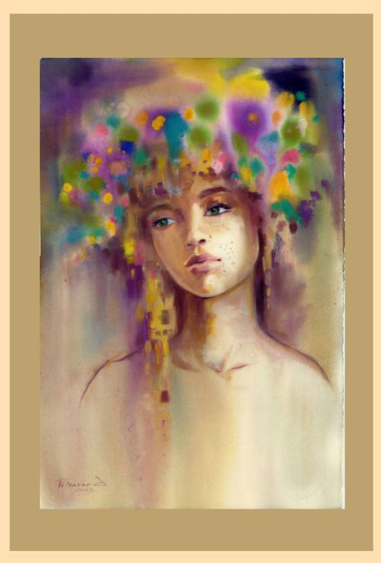 Original Art Deco Women Painting by Alla Prisacar 