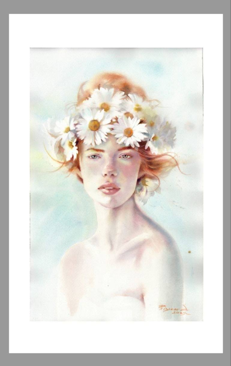 Original Classicism Women Painting by Alla Prisacar 