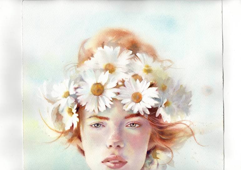 Original Classicism Women Painting by Alla Prisacar 