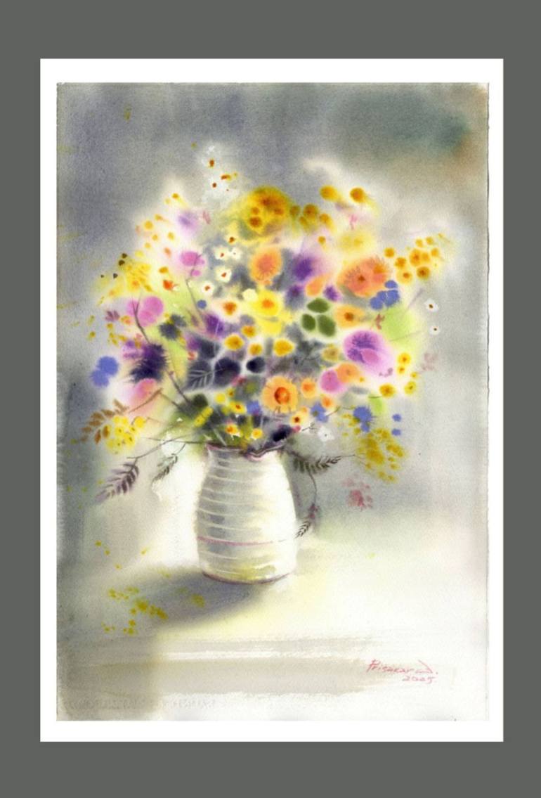 Original Contemporary Floral Painting by Alla Prisacar 