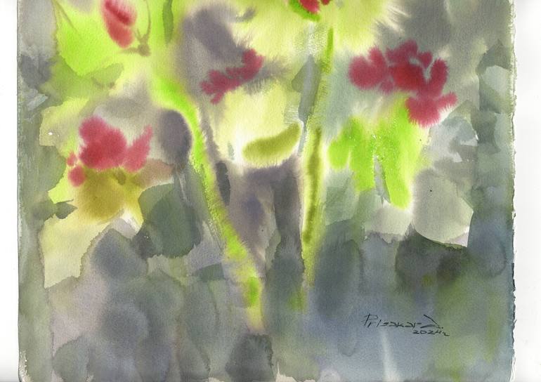 Original Contemporary Floral Painting by Alla Prisacar 