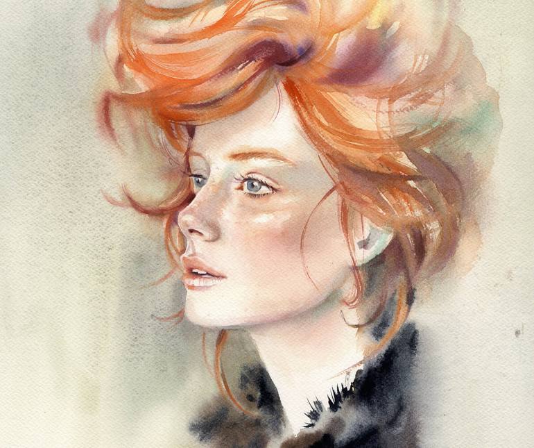 Original Classicism Women Painting by Alla Prisacar 