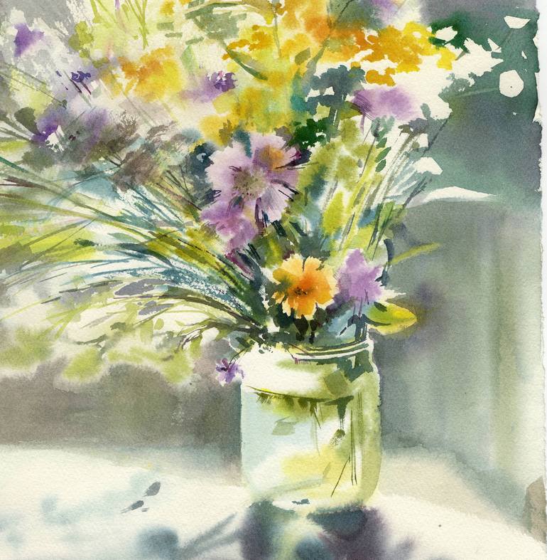 Original Contemporary Floral Painting by Alla Prisacar 