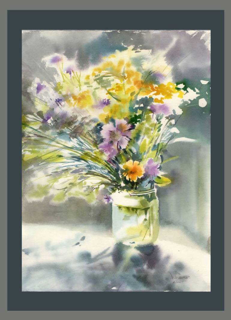 Original Contemporary Floral Painting by Alla Prisacar 