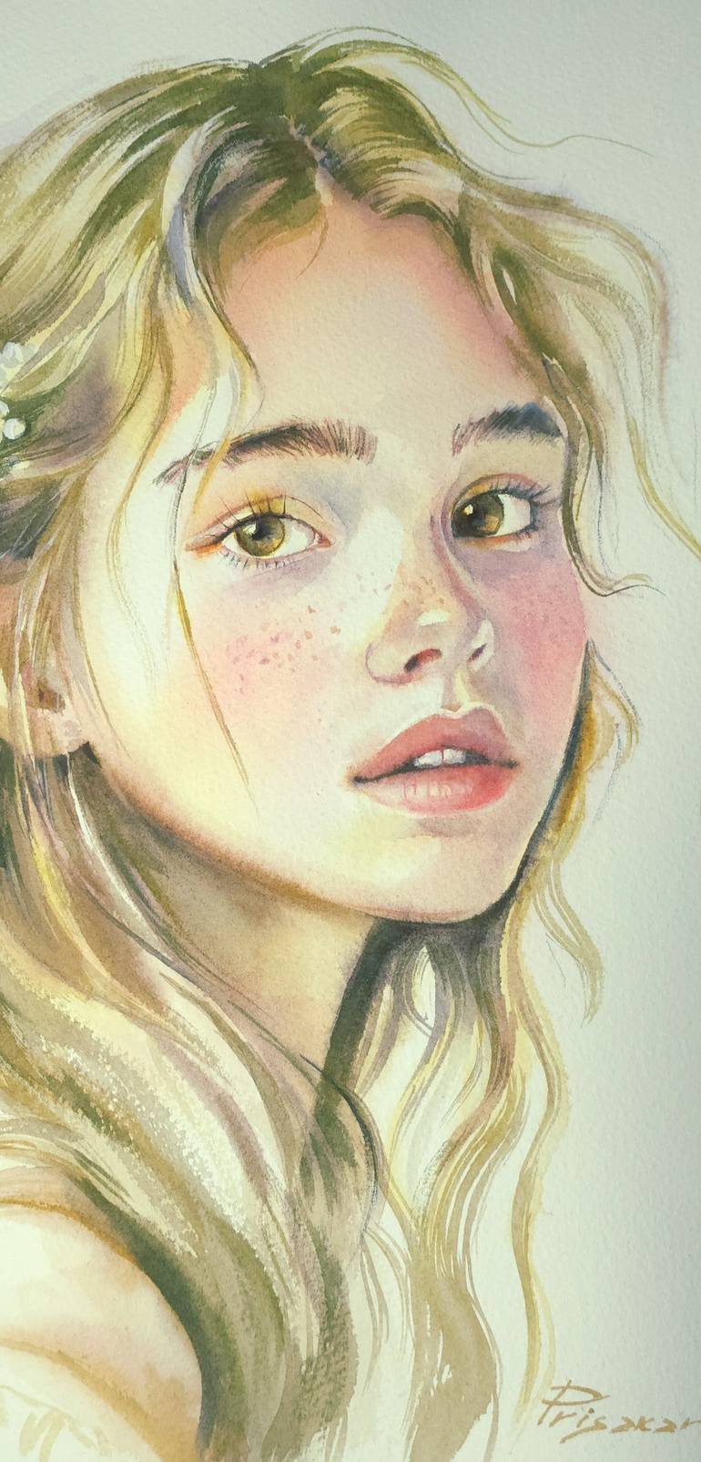 Original Realism Women Painting by Alla Prisacar 