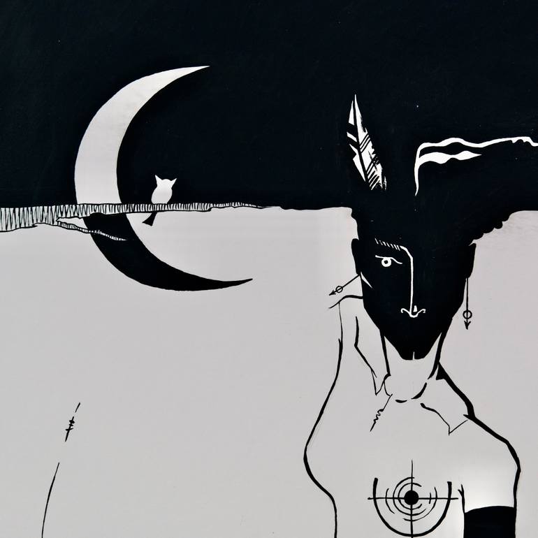 Original Black & White Fantasy Painting by Kira Dikalo