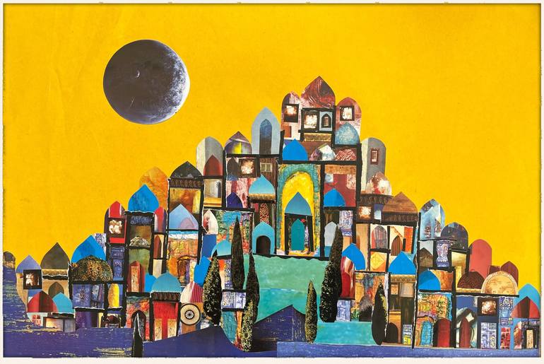Original Folk Cities Collage by Ghayda  Abu Hamour