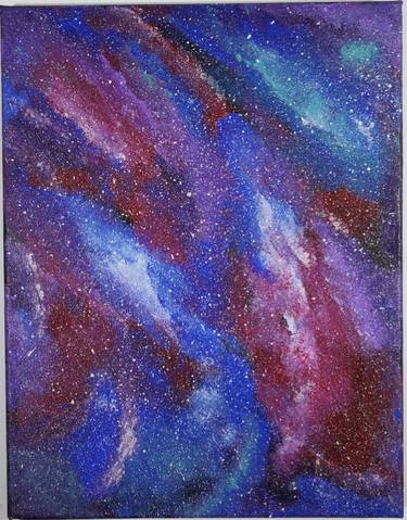 Original Abstract Expressionism Outer Space Paintings by Caroline Ellevte