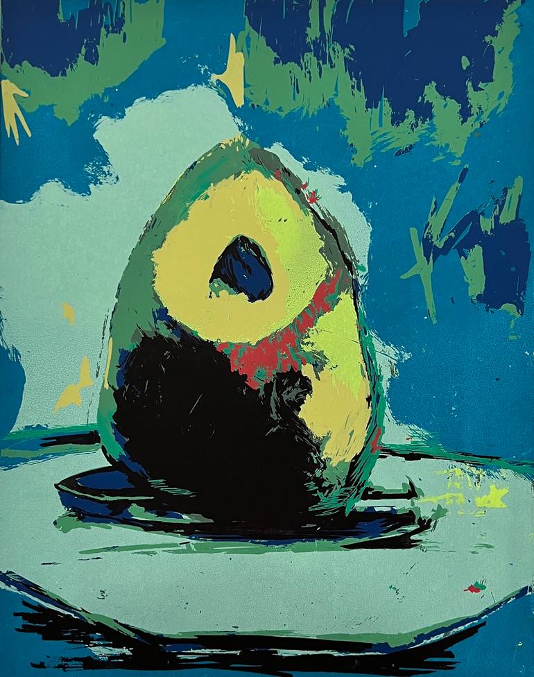 Original Surrealism Still Life Printmaking by Chao Wang