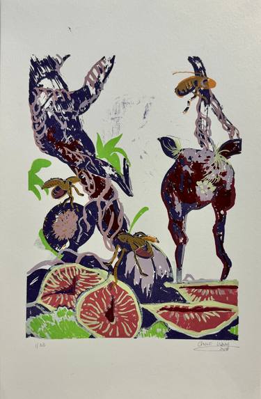 Original Surrealism Animal Printmaking by Chao Wang