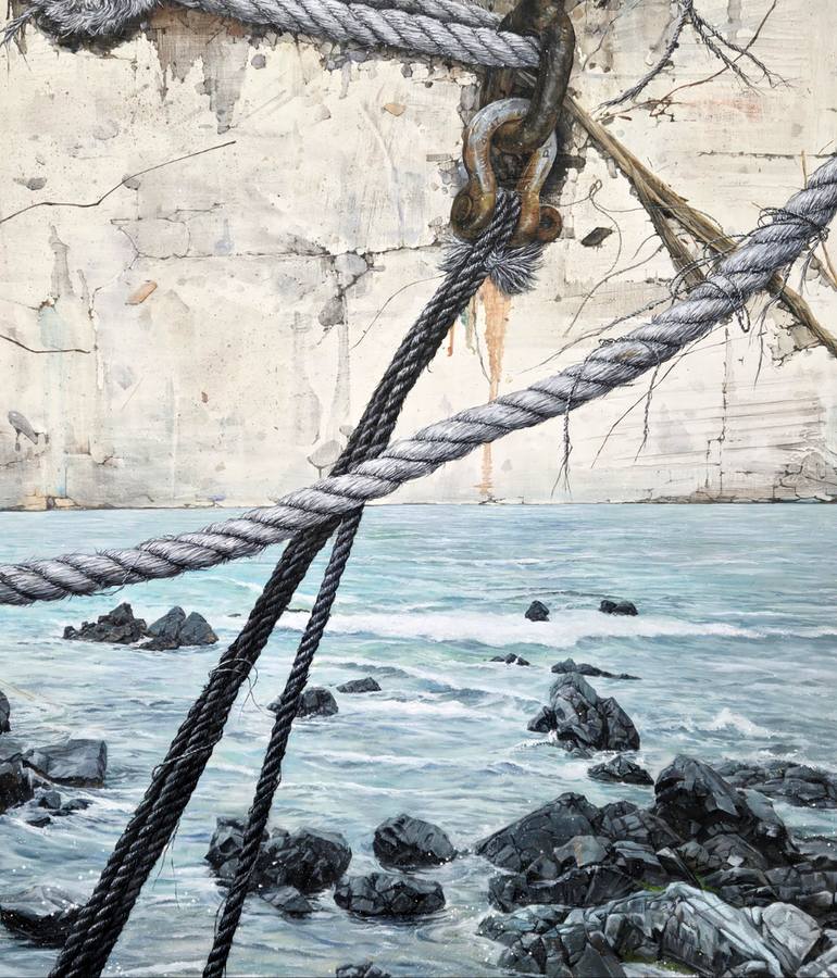 Original Expressionism Beach Painting by Joon Hwan Kim