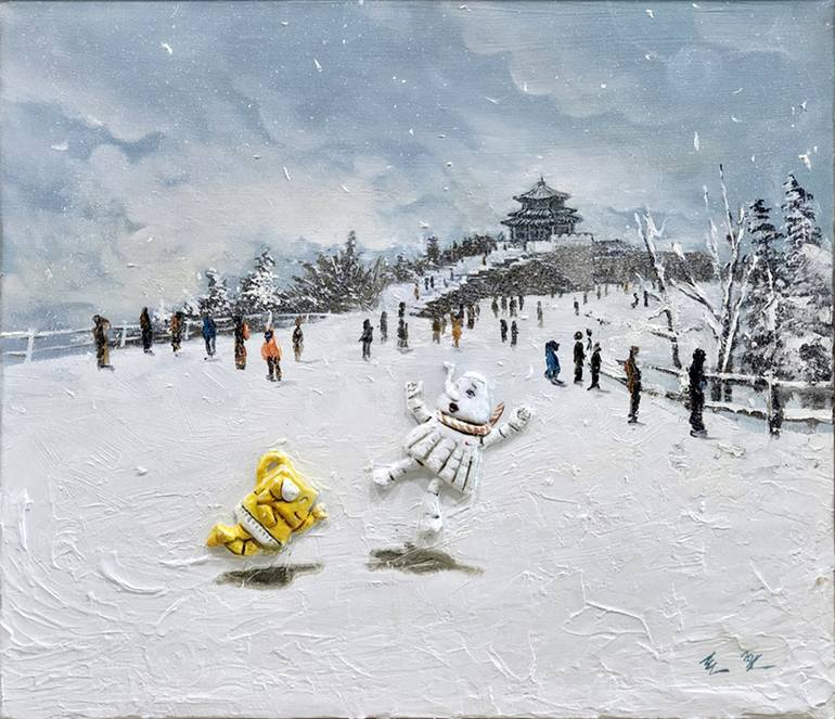 Original Illustration Family Paintings by Joon Hwan Kim