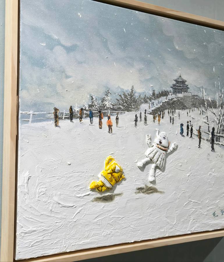 Original Illustration Family Painting by Joon Hwan Kim