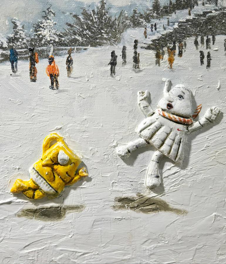 Original Illustration Family Painting by Joon Hwan Kim