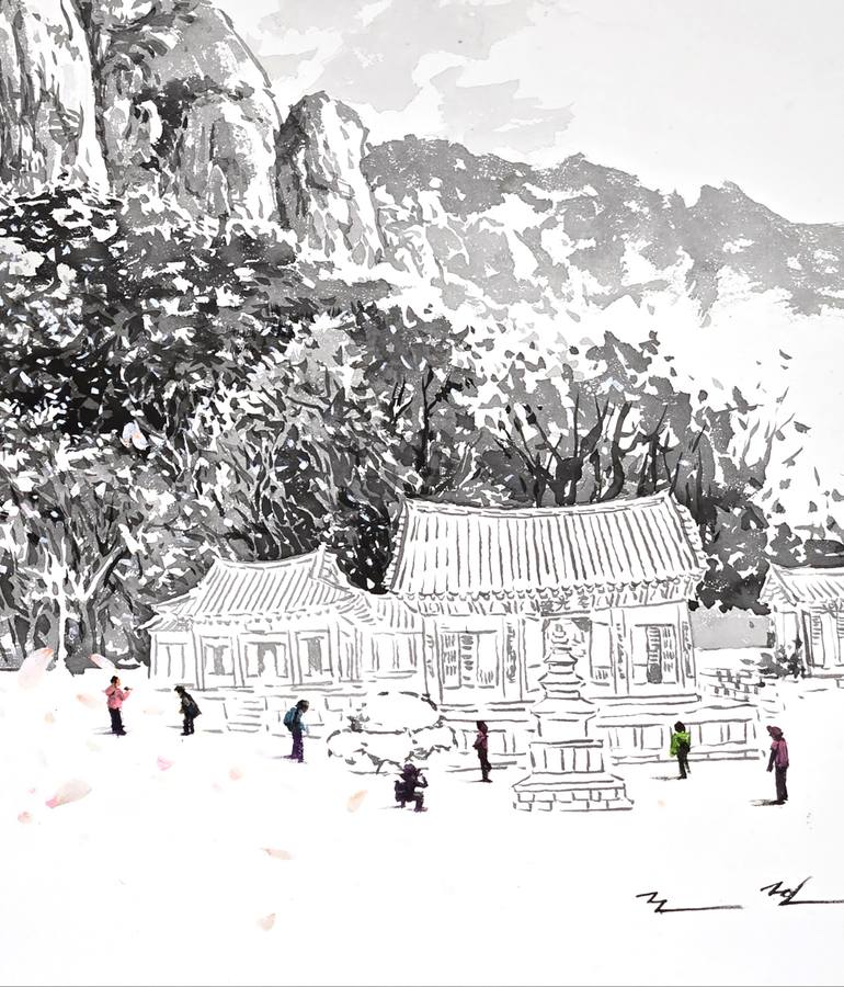 Original Classicism Landscape Painting by Joon Hwan Kim