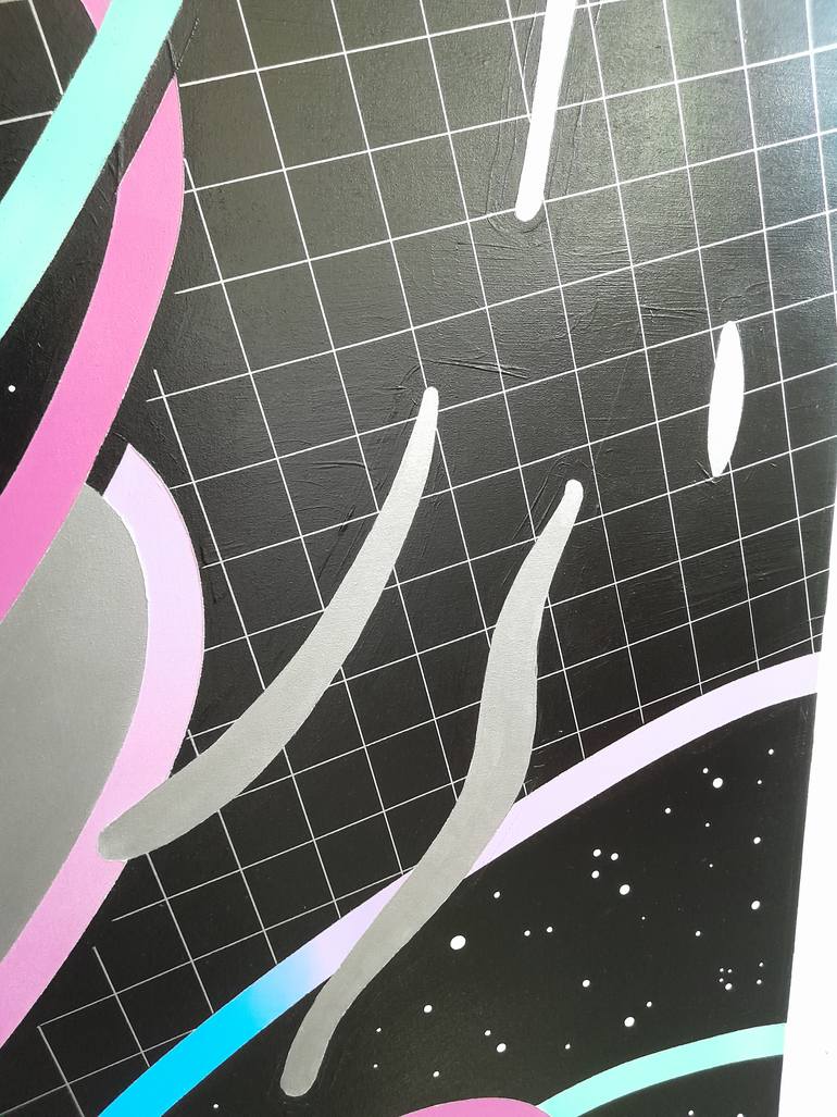 Original Abstract Outer Space Painting by Paolo Adel Danese