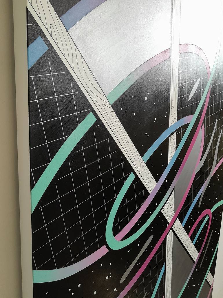 Original Abstract Outer Space Painting by Paolo Adel Danese