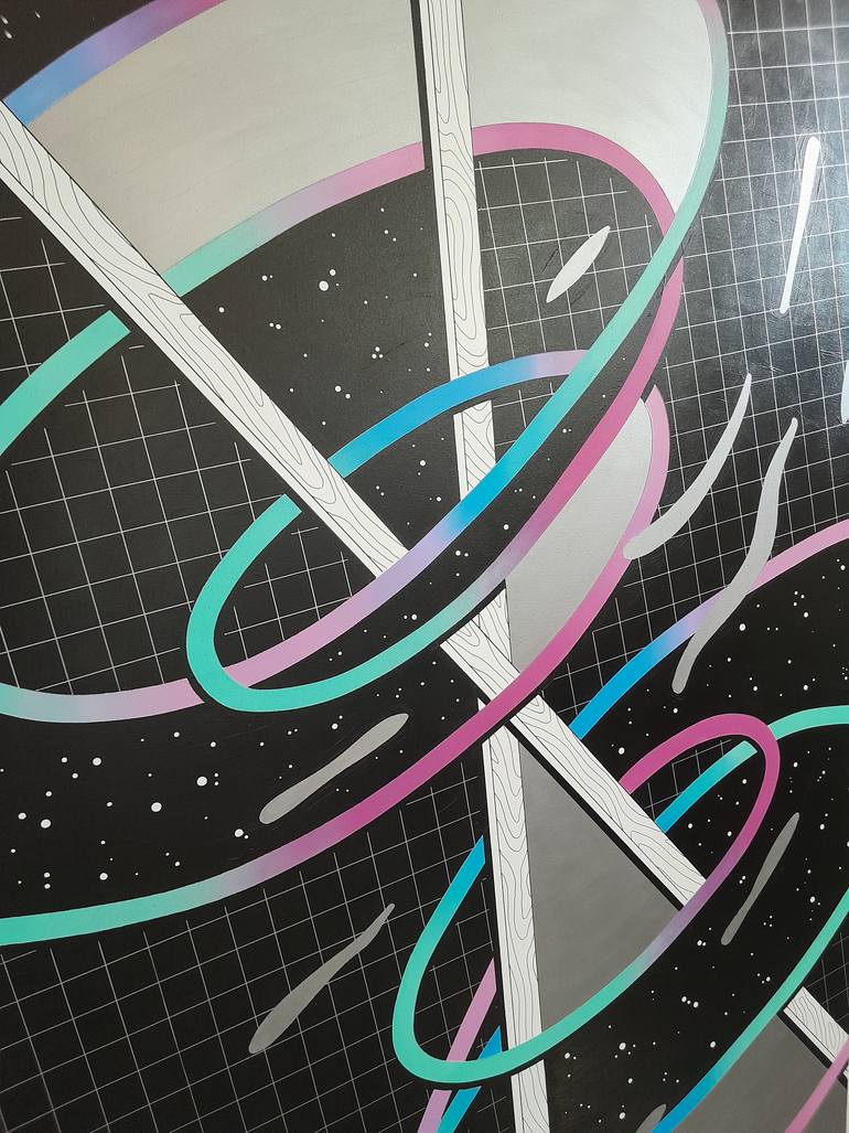 Original Abstract Outer Space Painting by Paolo Adel Danese