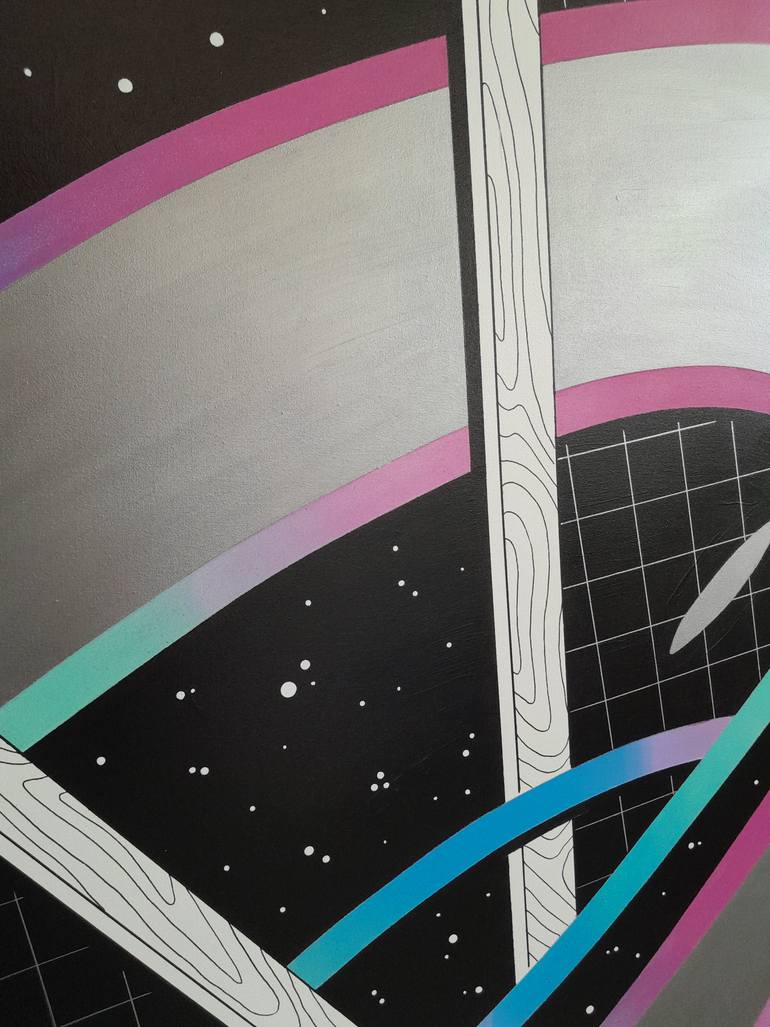 Original Abstract Outer Space Painting by Paolo Adel Danese