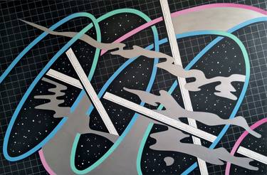 Original Abstract Outer Space Paintings by Paolo Adel Danese