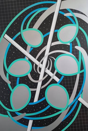 Original Abstract Outer Space Paintings by Paolo Adel Danese