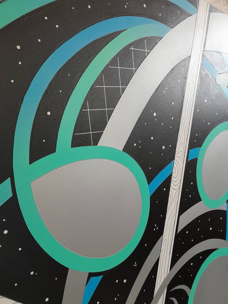 Original Abstract Outer Space Painting by Paolo Adel Danese