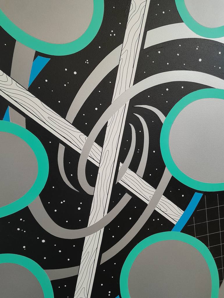 Original Abstract Outer Space Painting by Paolo Adel Danese
