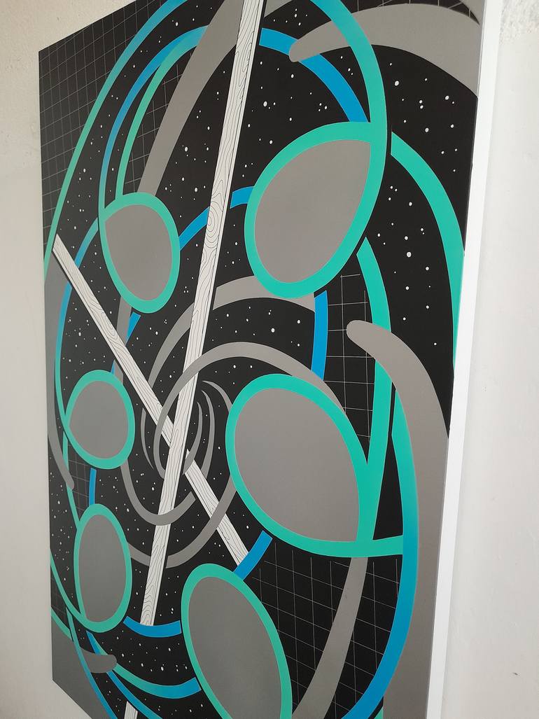 Original Abstract Outer Space Painting by Paolo Adel Danese